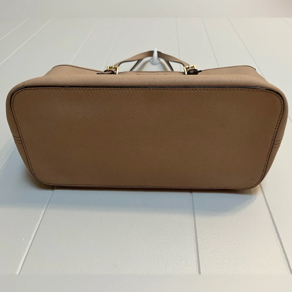 Michael Kors Large Jet Set Saffiano Leather Tote Handbag‎ Purse Top Zip - Picture 3 of 13